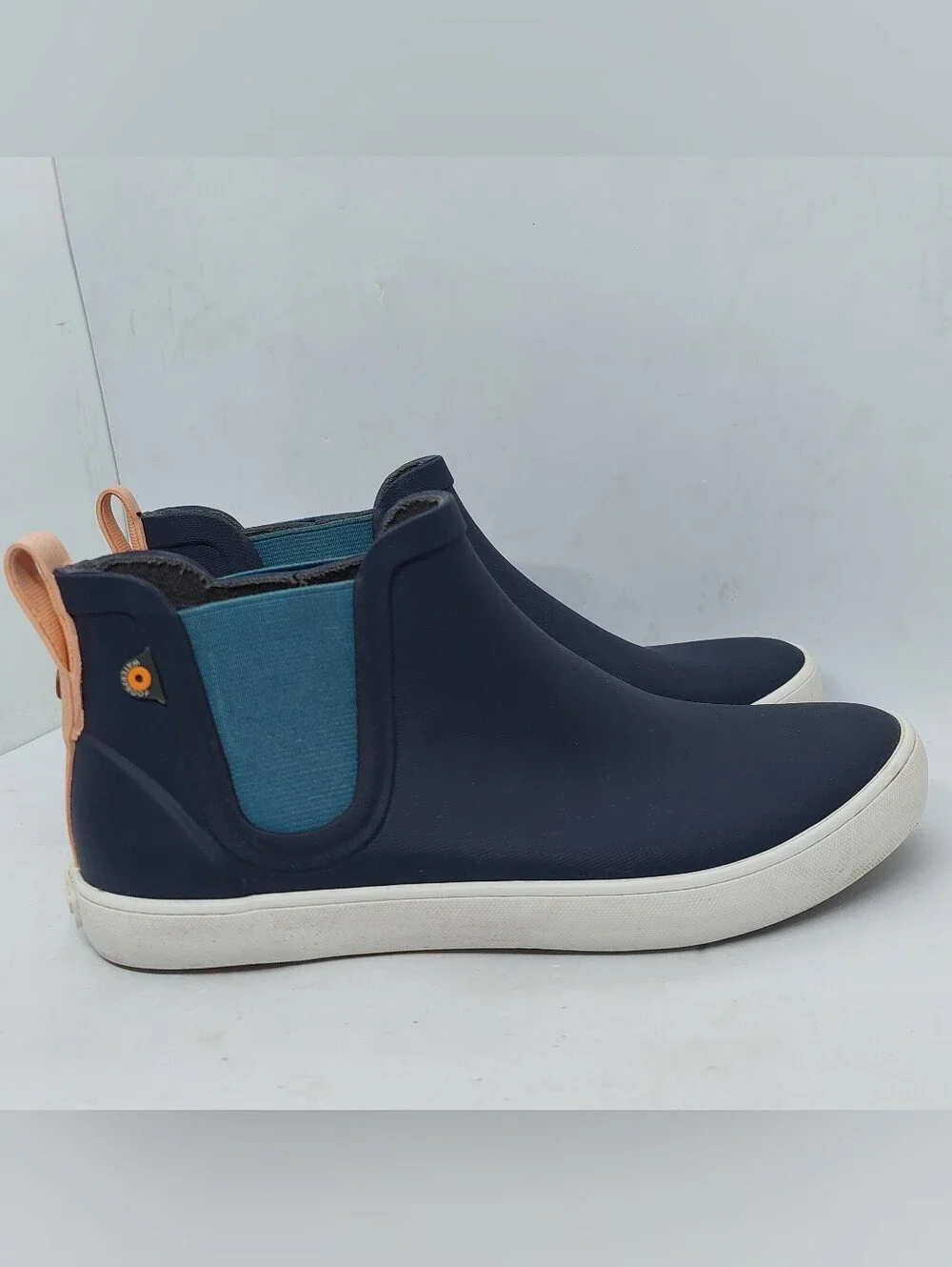 Bogs Bloom Kicker Rain Boots Womens Size 6 Navy Low Top Waterproof Outdoor Shoes